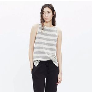 Madewell linen modern stripe tank sleeveless top